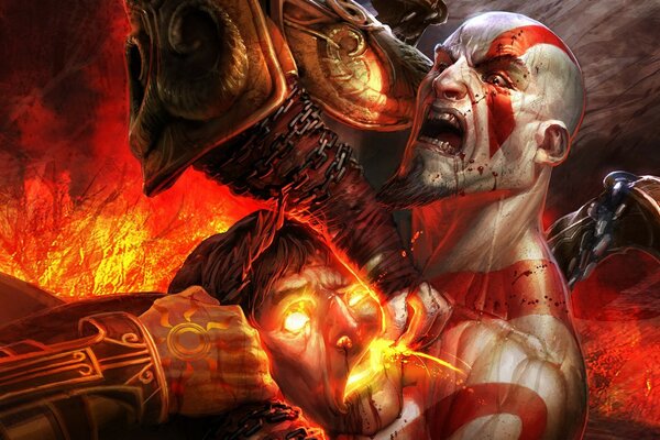 God of war: A Character in Flames