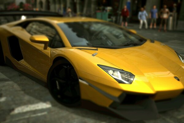 Gran turismo. Yellow sports car