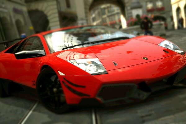 The red sedan is ready for gran turismo