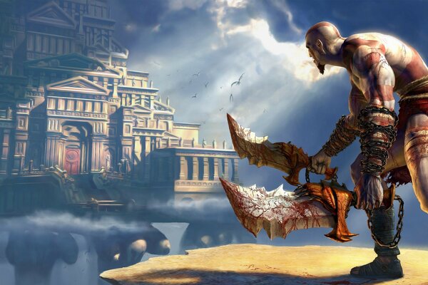 God of war: Ein Charakter mit zwei Dolchen