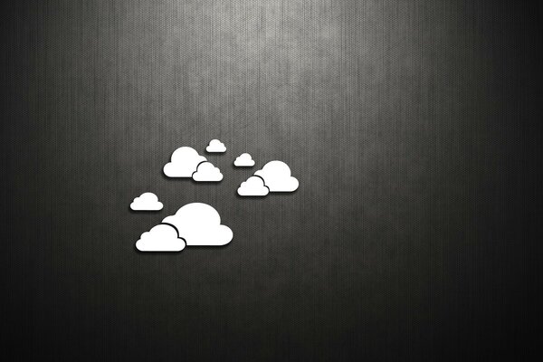 Vector clouds on a black background