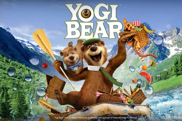 Yogi Bear galleggia su una barca