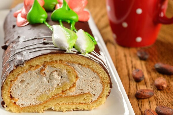 Deliciosos rollitos de café y crema