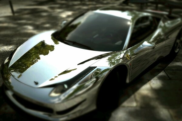 Gran turismo. White sports car