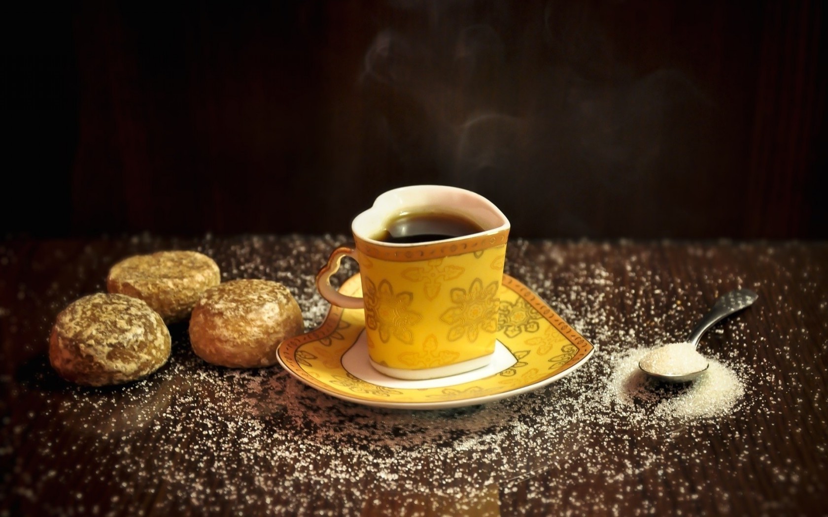 amore e romanticismo caffè bere tazza espresso cibo colazione caffeina caldo scuro alba cappuccino tavolo still life tazza di zucchero profumo cioccolato piattino di legno