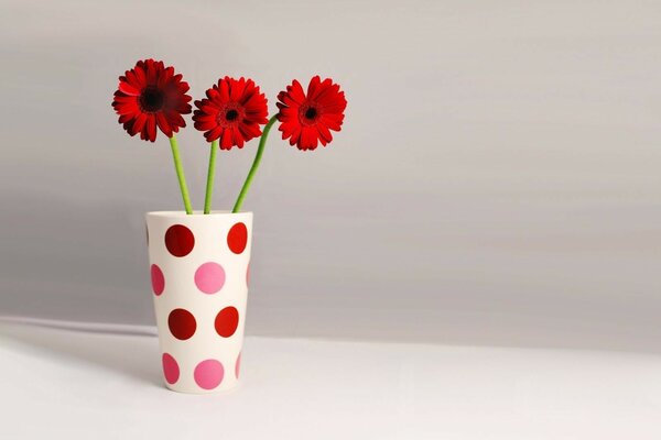 Generally polka dots with red flowers
