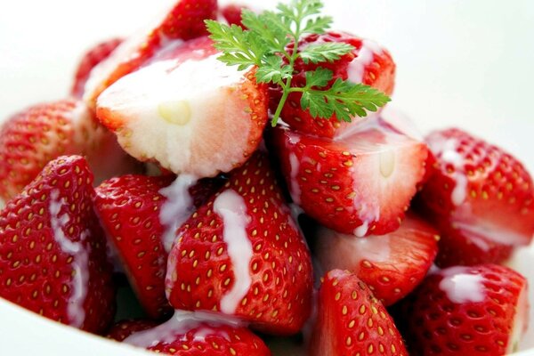 Fresas. Postre dulce