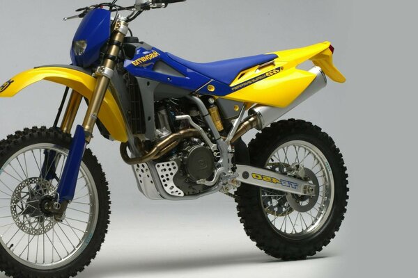 A bright motorcycle. Mountain sports-bike