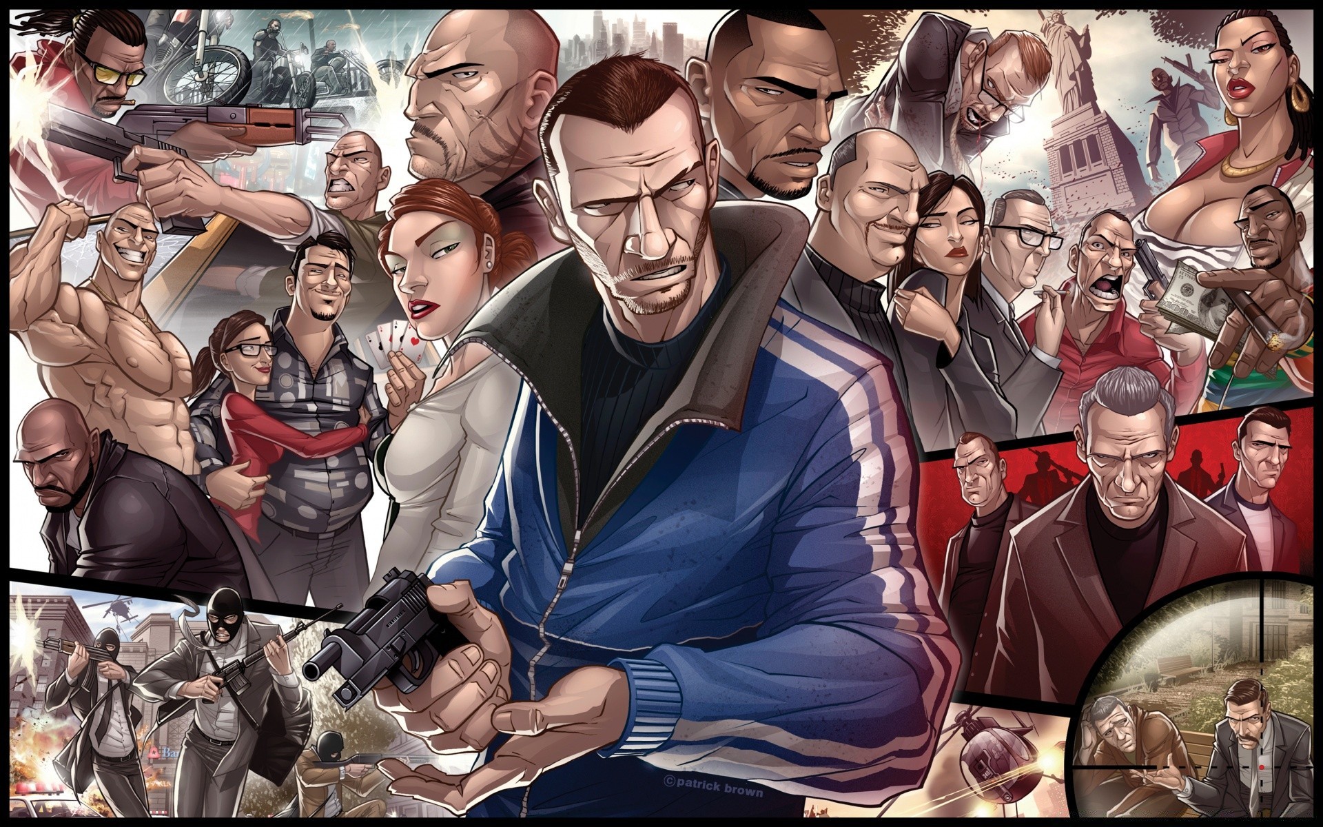 grand theft auto groupe homme femme beaucoup foule