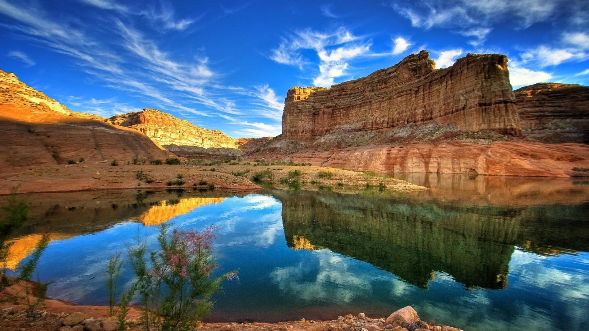 lac voyage eau paysage scénique à l extérieur rock ciel nature désert montagnes grès géologie à distance canyon réflexion tourisme vallée coucher de soleil rivière