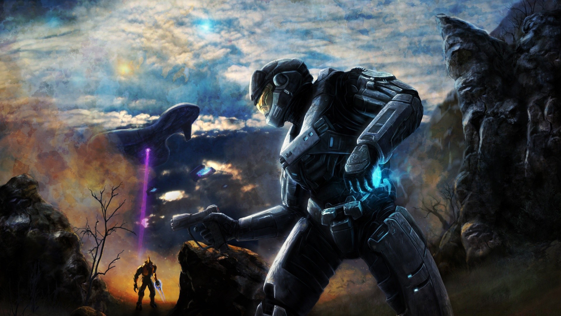 halo illustration art adult