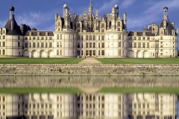 Gorgeous castle on the lake shore