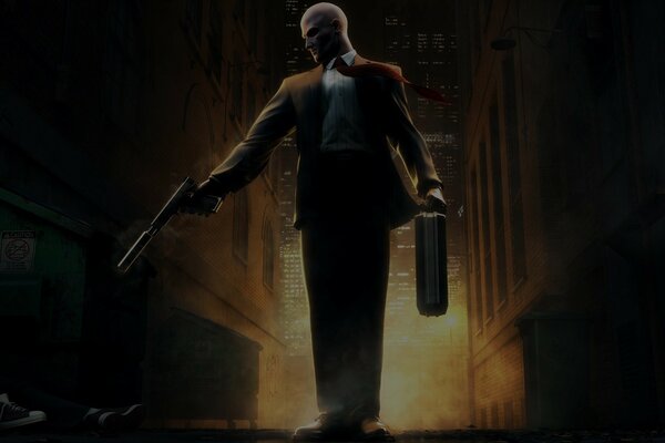 Wallpaper with an agent from the hitman game