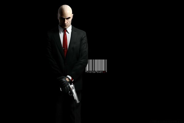 Portrait of a man named Hitman