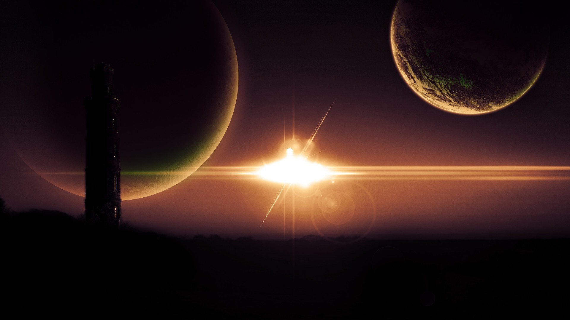 planets moon astronomy sun sunset sky dark fantasy space evening light eclipse dawn silhouette atmosphere energy planet desktop