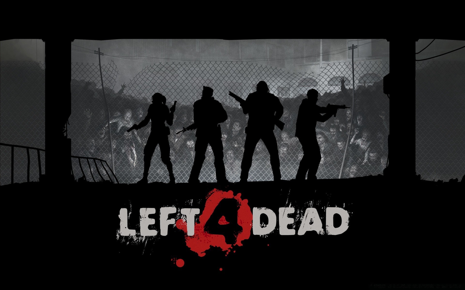 left 4 dead силует людина в приміщенні