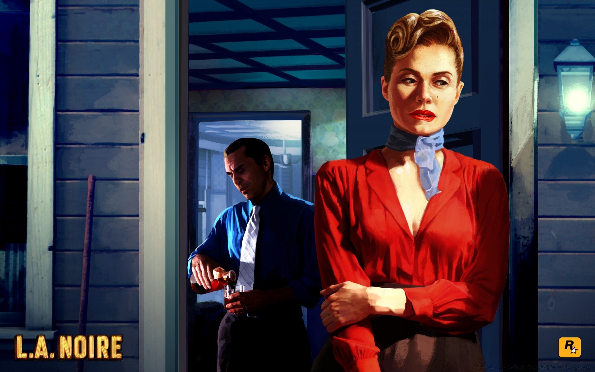 l. a. noire в приміщенні бізнес людина дорослий носити портрет