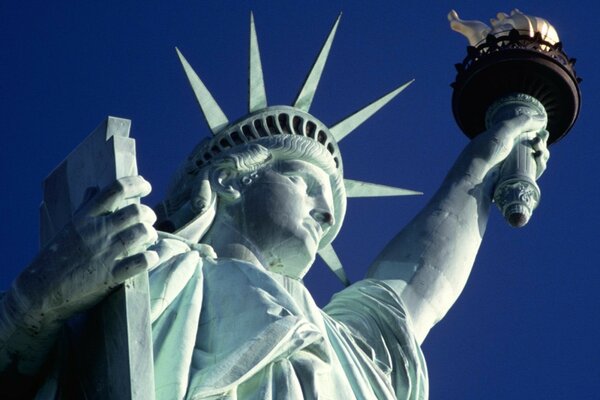 Statue of Liberty on a sunny summer day