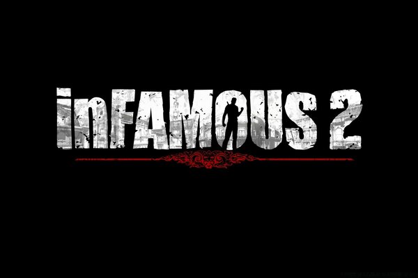 The name of the game infamous 2 on a black background