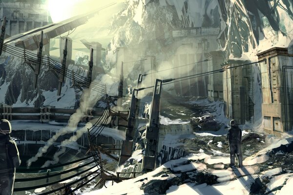 Ruins in the mountains in the game killzone