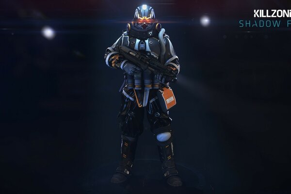 Fotogramma del gioco killzone futuristico Dark Robot Man