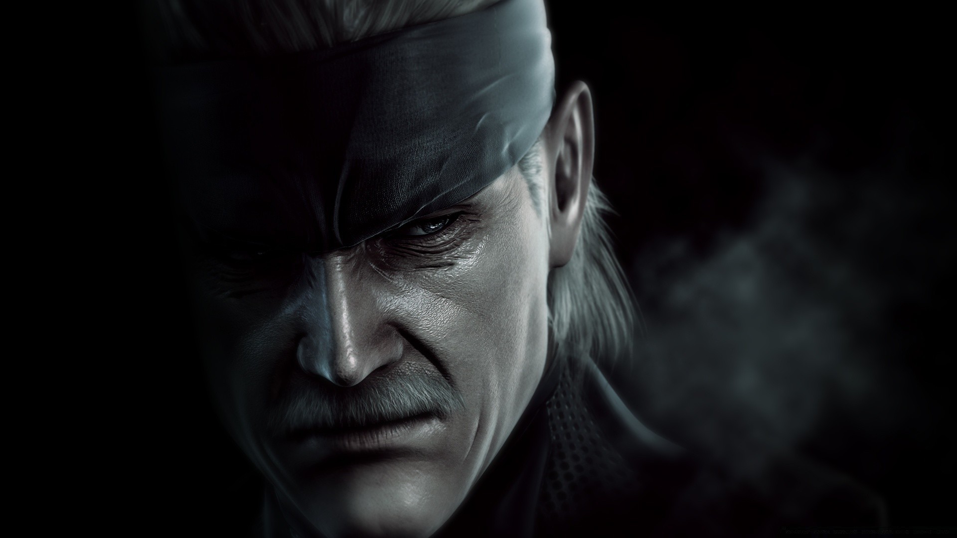 metal gear portrait one man dark adult monochrome