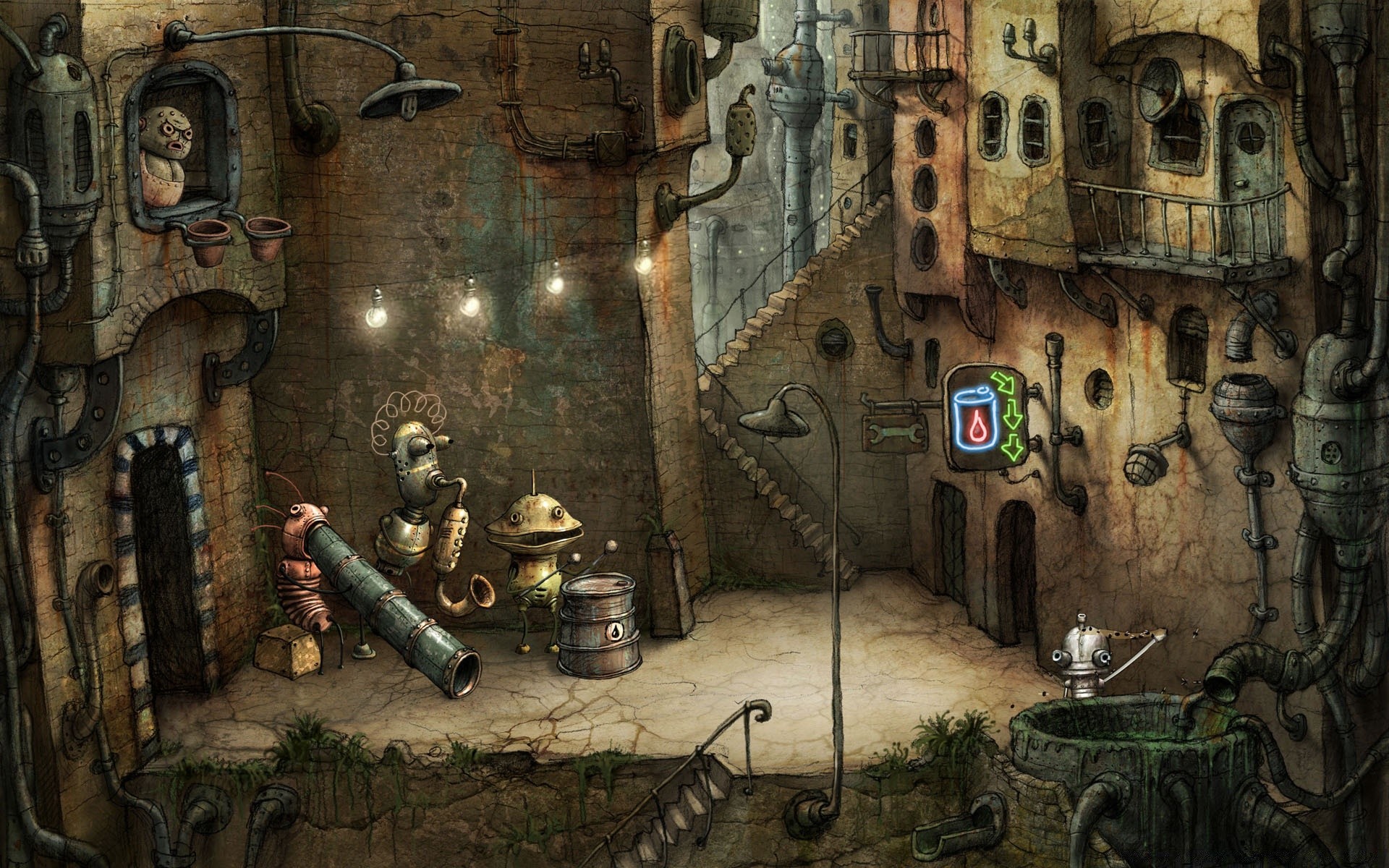 machinarium art vieux architecture voyage religion maison anciens peinture