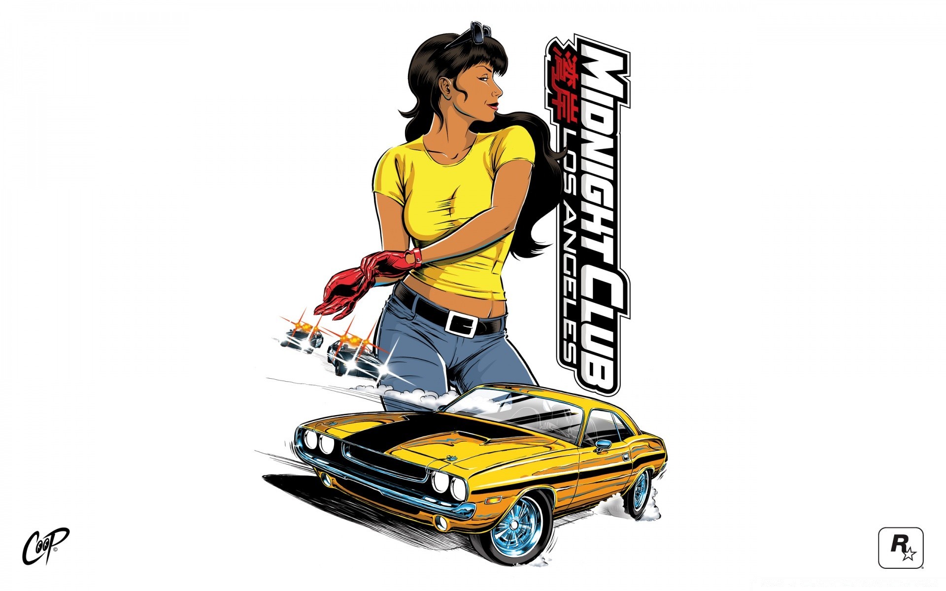 midnight club aislado mujer escritorio adulto