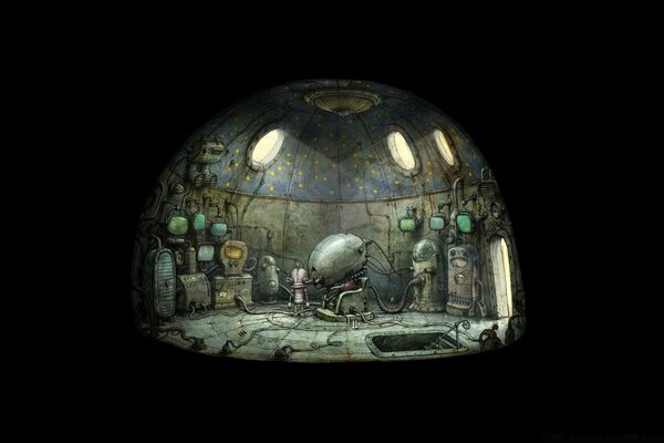 Économiseur d écran en forme de boule quête jeu Machinarium