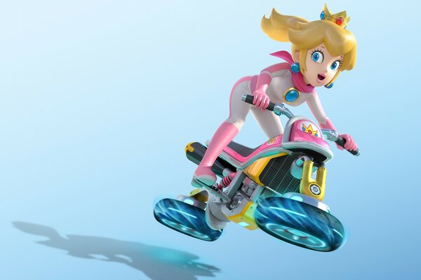 Princesa de Mario anda de moto