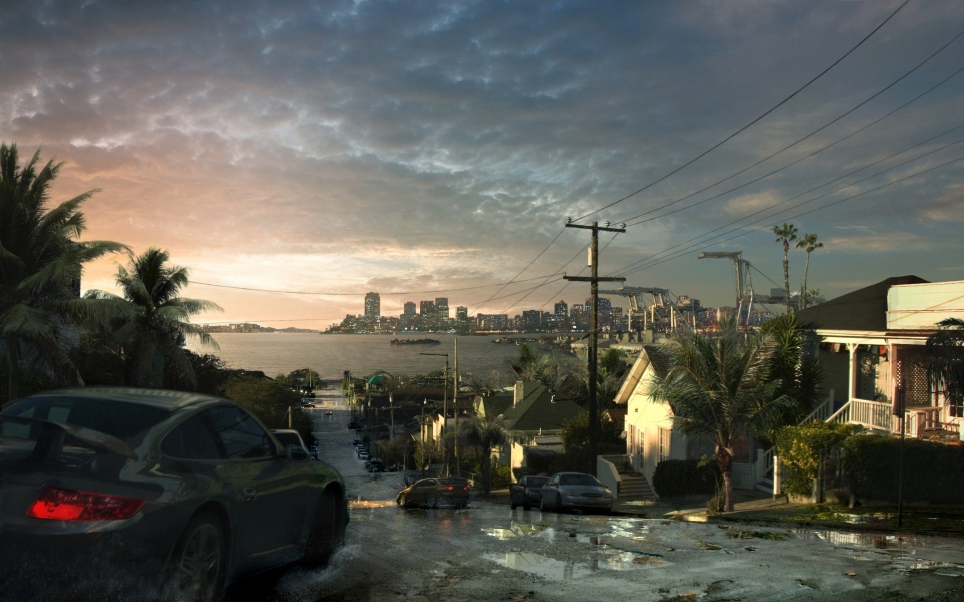 need for speed auto sturm reisen katastrophe haus haus sonnenuntergang stadt transportsystem baum im freien architektur zuhause straße hurrikan wasser stadt strand abend