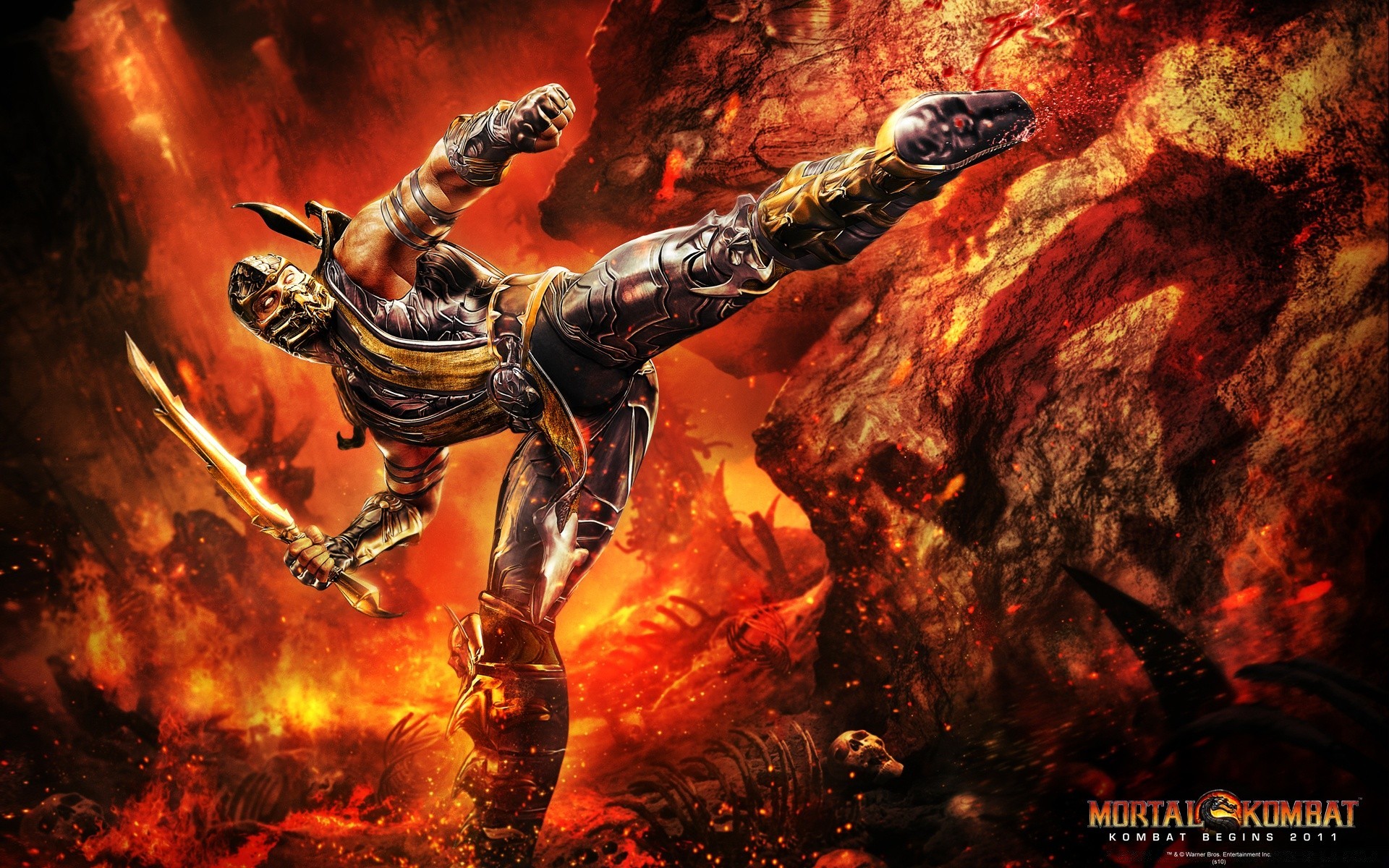 mortal kombat painting art exploration flame one