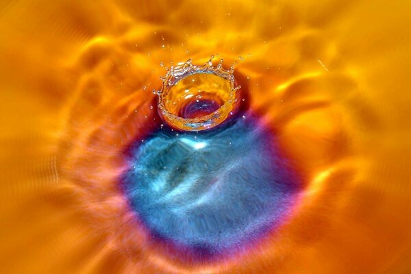 A drop of water on a blurred bottom