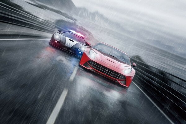 Jagen Sie mit hoher Geschwindigkeit in need for speed