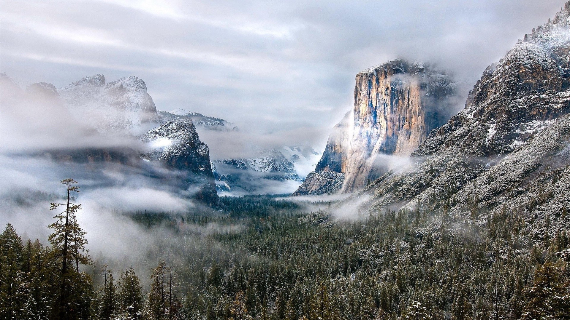 mountains landscape travel water nature sky mountain outdoors snow rock mist fog