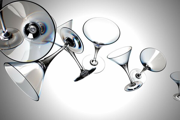 Motif contrasté de verres à Martini