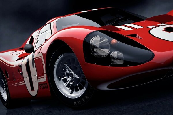 Voiture de course rouge leader