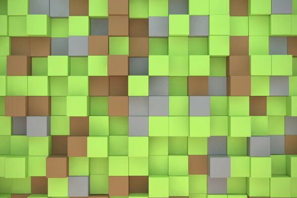 Mosaic of green and brown squares