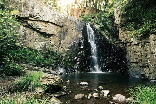 A small waterfall among the rocks