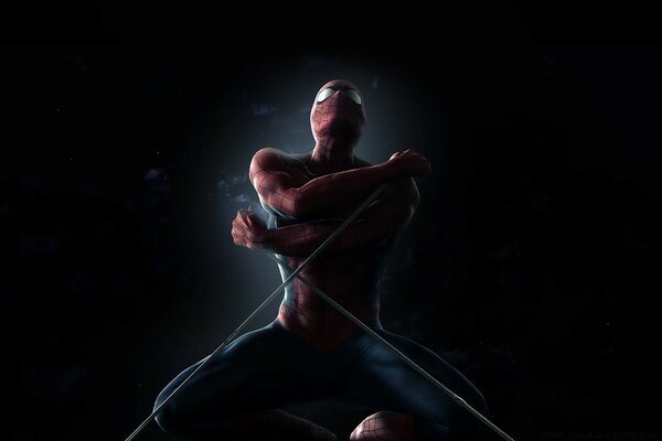 Spider-Man on a dark background