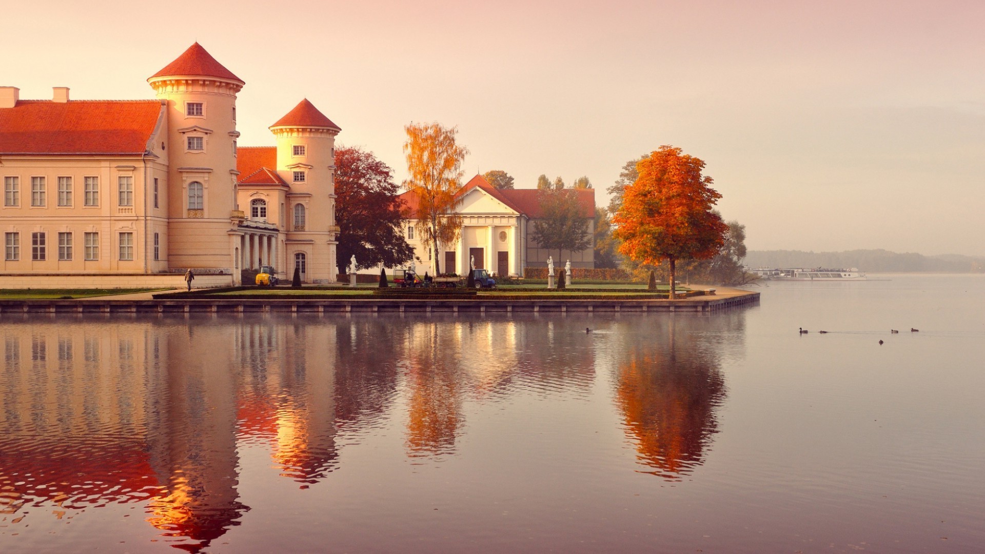 zamki wody architektura odbicie na zewnątrz zachód słońca wieczór świt podróże rzeka jezioro zmierzch niebo