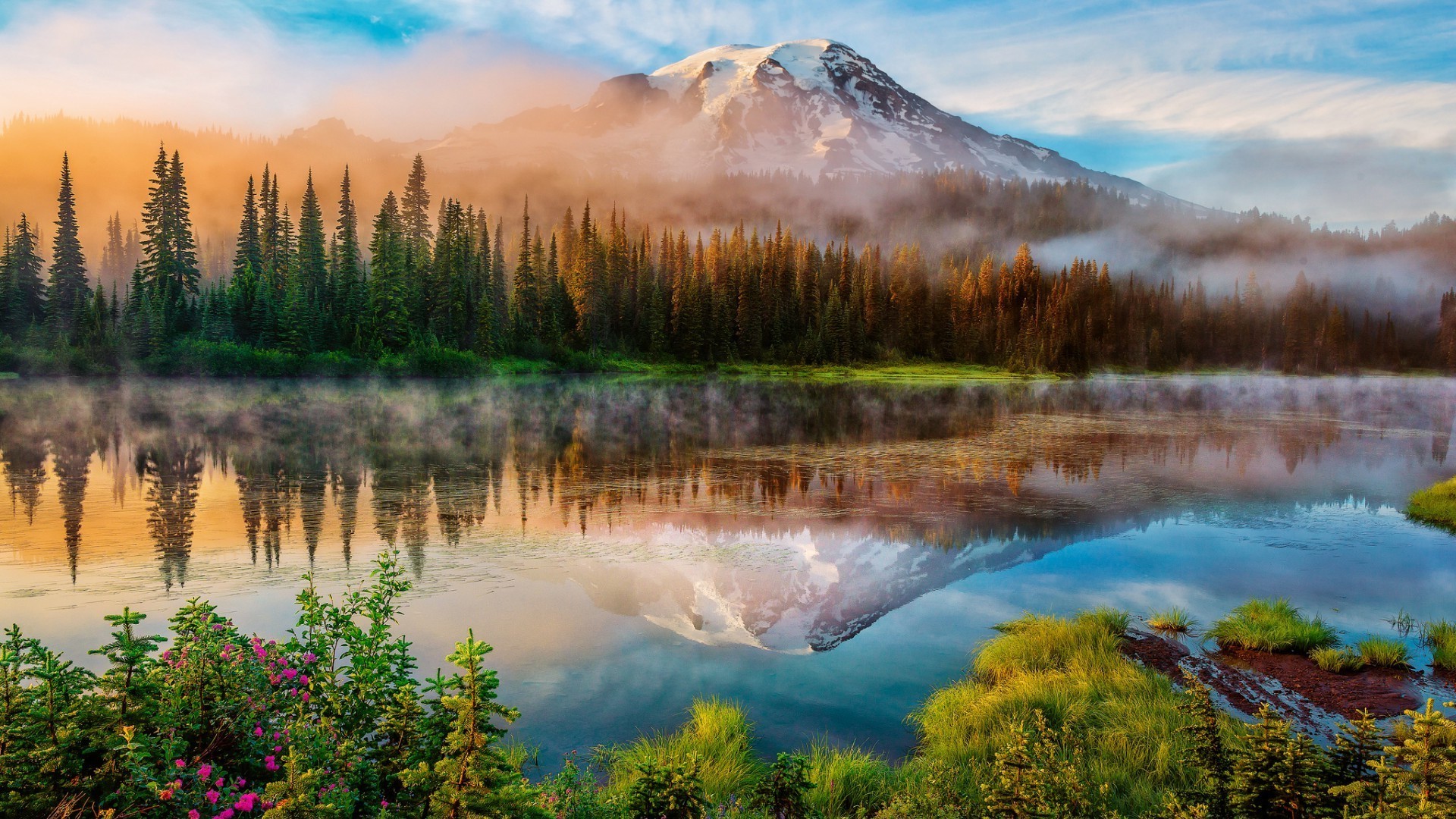 lake water landscape nature snow dawn mountain outdoors reflection travel wood scenic fall sky wild sunset