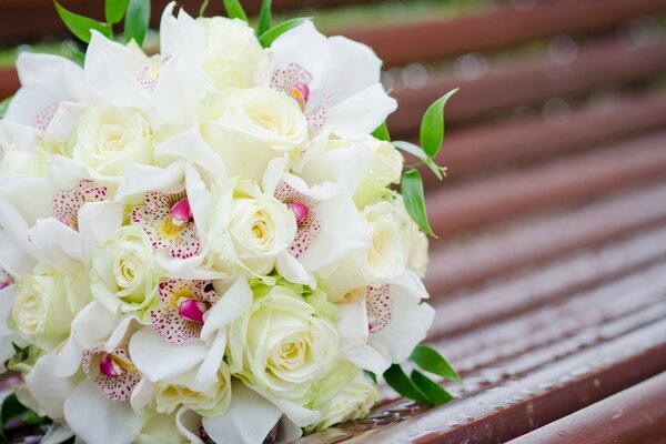 Wedding bouquet of white flowers