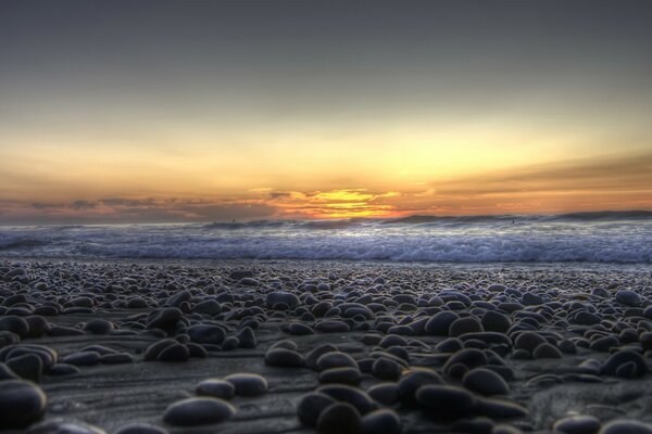 Affascinante tramonto sull oceano