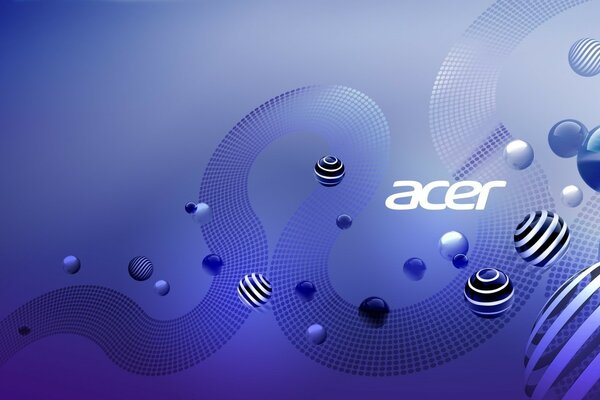 Logotipo de acer sobre fondo azul