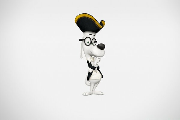 A cartoon dog with glasses. Stylish dog