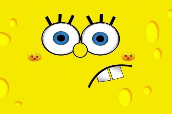 SpongeBob s face close up