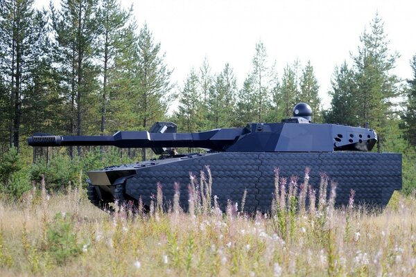 Modern tank outdoors