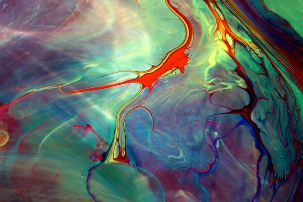 Abstraction of multicolored paint strokes