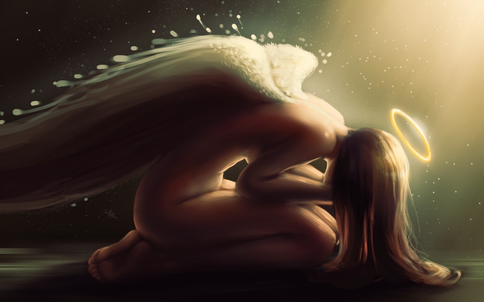 maga nudo ragazza arte donna fantasia acqua ritratto adulto luna illustrazione scienza